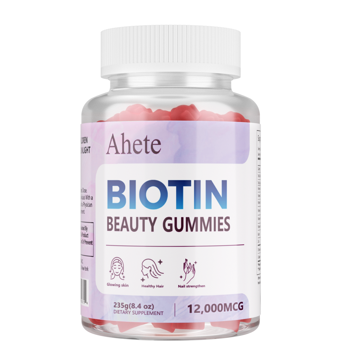 [Biotin Gummies, AHETE] 60pcs Biotin Gummies - 12000mcg, Vitamin-Enriched with Collagen for Hair, Skin & Nail Growth - Hypoallergenic, Supports Healthy Shine & Strength - for Men & Women