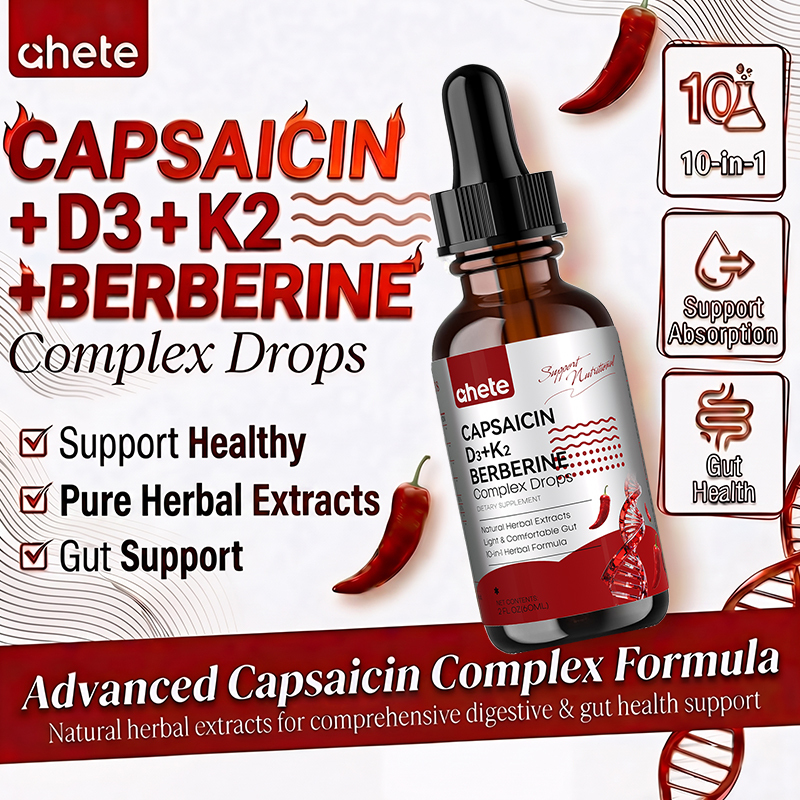 CAPSAICIN D3+K2 BERBERINE Complex Drops