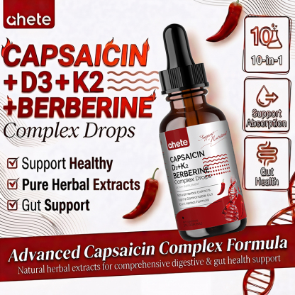 CAPSAICIN D3+K2 BERBERINE Complex Drops