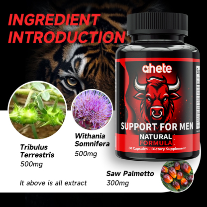 *Ahete Testosterone Supplement for Men |20-in-1 with Maca, Ashwagandha, Indian Pepper, Ginseng Extract