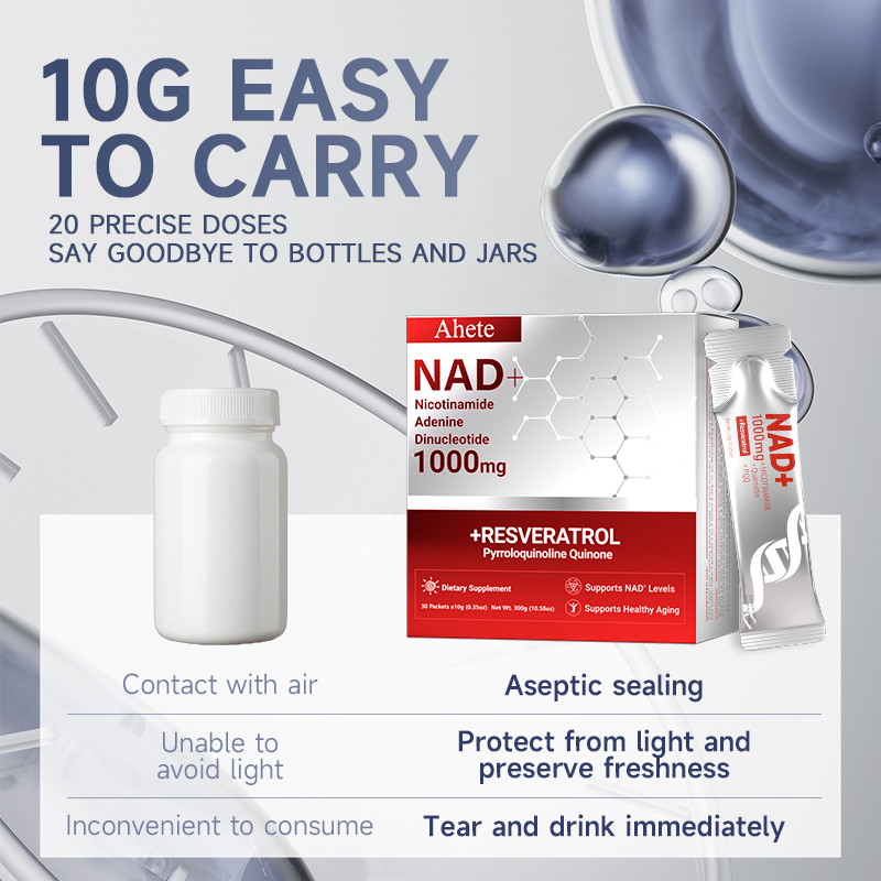 AHETE Liquid NAD+ Supplement  4-in-1 Powerful Cellular Recharge for Energy, Focus & Youthful Vitality