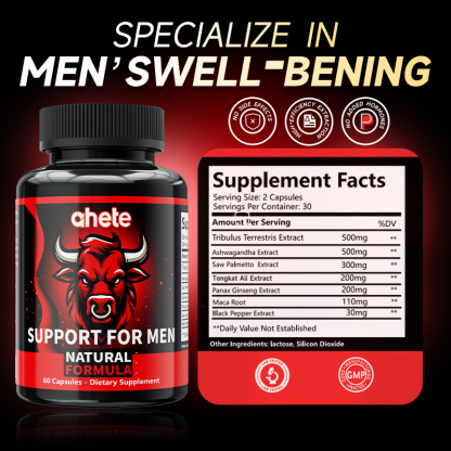 *Ahete Testosterone Supplement for Men |20-in-1 with Maca, Ashwagandha, Indian Pepper, Ginseng Extract