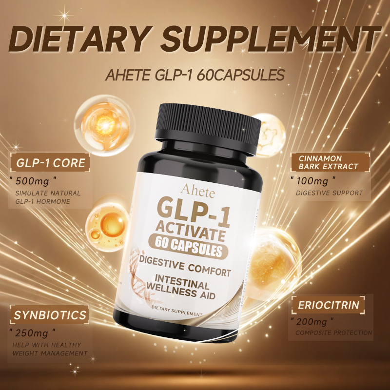Ahete GLP-1 Gastrointestinal Capsules - Super Evolved Supplement to Help Appetite, Contains Live Probiotics, AKK, Garcinia Cambogia, White Lentils, Ceylon Cinnamon, Cactus Fruit - Antioxidants, Balanced Diet