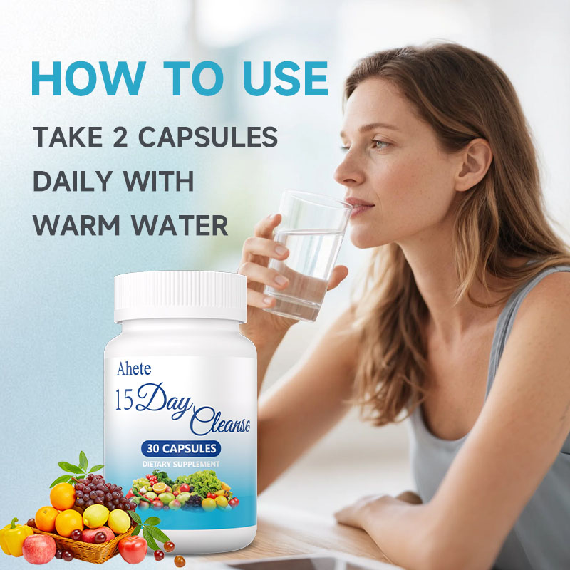 *Ahete 15 Day Cleanse - Gut and Colon Support - Advanced Gut Cleanse Detox for Women & Men, 30 Capsules