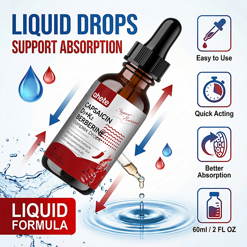 CAPSAICIN D3+K2 BERBERINE Complex Drops