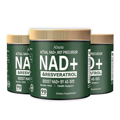Ahete NAD+ & Resveratrol Antioxidant Capsules, 500mg Nicotinamide Riboside Hydrogen Malate, 250mg Quercetin Phytosome & 150mg Trans-Resveratrol, Cellular Wellness Supplement, 90 Capsules