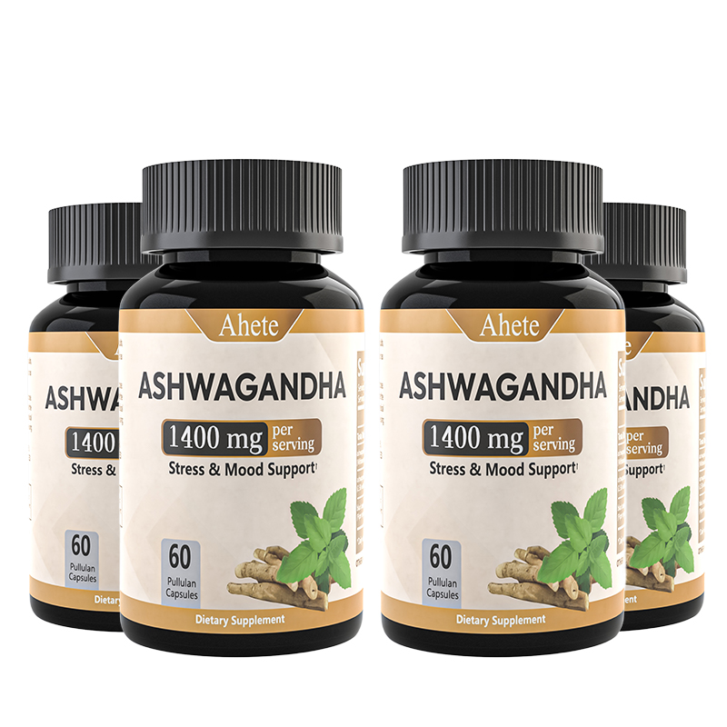 AHETE 1400mg Ashwagandha Root Extract Capsules - Relax & Mood Support Supplement, 60 Count - Allergen-Free Formula for Men & Women - Dietary Supplement for Emotional Well-Being
