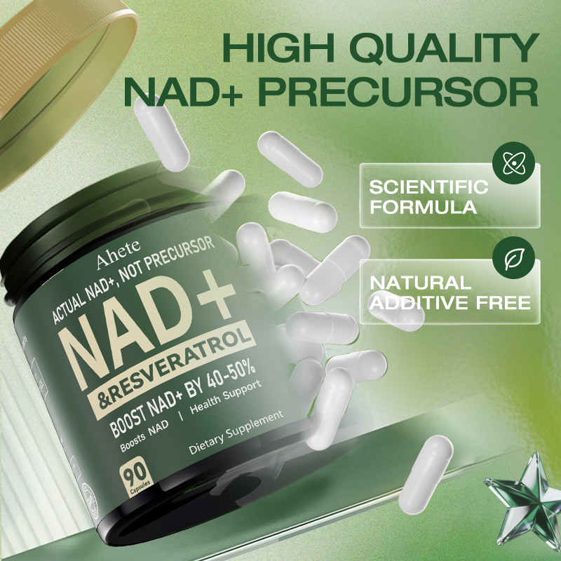 Ahete NAD+ Resveratrol Supplement, Supports Energy, Focus & Healthy Aging, 900mg per Serving, 90  Capsules (45 Day Supply)