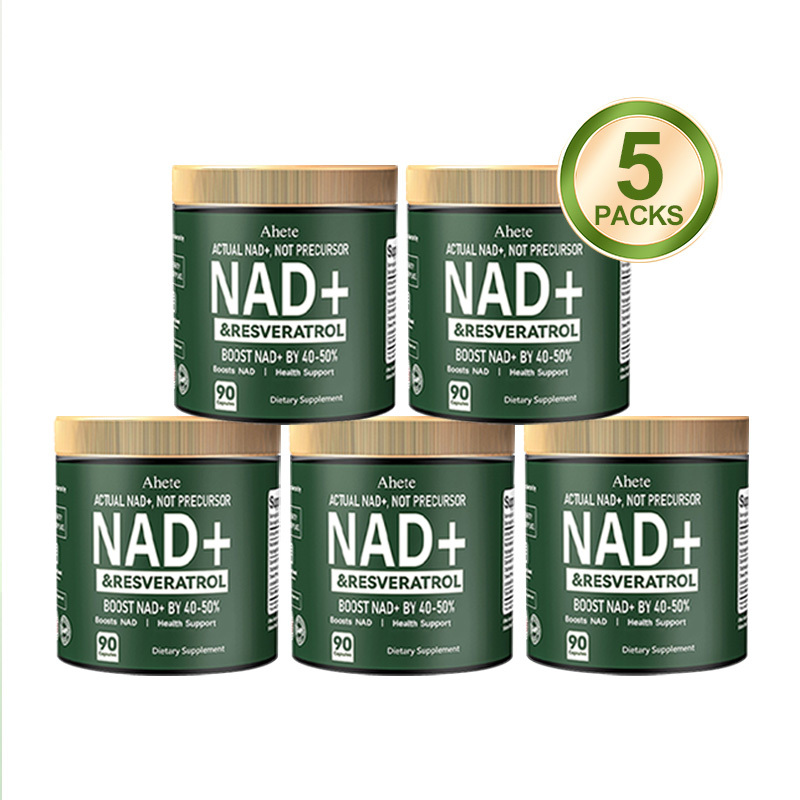 Ahete NAD+ & Resveratrol Antioxidant Capsules, 500mg Nicotinamide Riboside Hydrogen Malate, 250mg Quercetin Phytosome & 150mg Trans-Resveratrol, Cellular Wellness Supplement, 90 Capsules