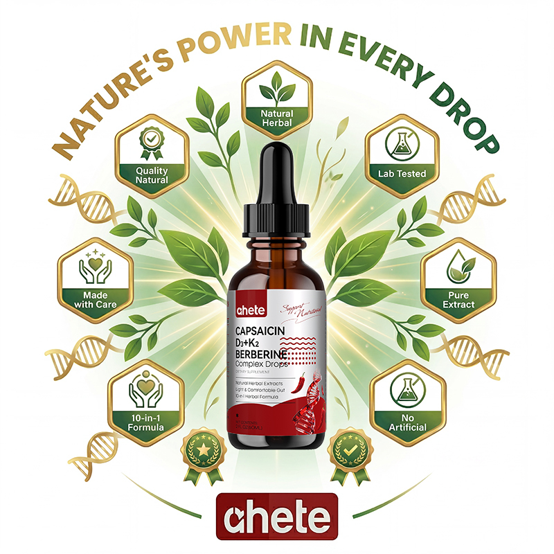 CAPSAICIN D3+K2 BERBERINE Complex Drops