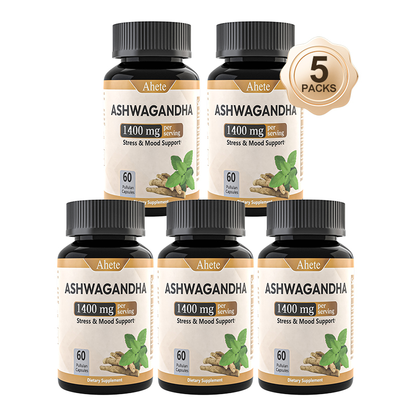 AHETE 1400mg Ashwagandha Root Extract Capsules - Relax & Mood Support Supplement, 60 Count - Allergen-Free Formula for Men & Women - Dietary Supplement for Emotional Well-Being