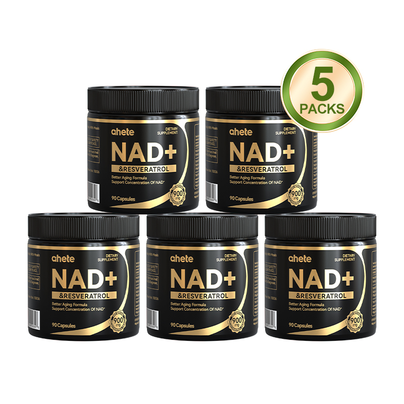 [1/2/3/4/5 Boxes NAD+]AHETE Acid High-Performance NAD+ - NAD+ 900MG with Niacinamide Riboflavin And Resveratrol, NAD Support, for Efficient Focus, Stomach Satisfaction, Digestive Support