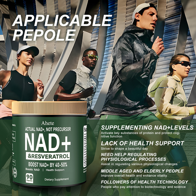 Ahete NAD+ Resveratrol Supplement, Supports Energy, Focus & Healthy Aging, 900mg per Serving, 90  Capsules (45 Day Supply)
