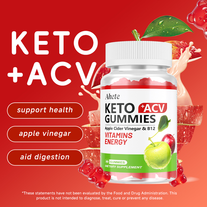 Apple Cider Vinegar Gummies with Vitamin B6 & B12, 60 ACV Gummies Diet
