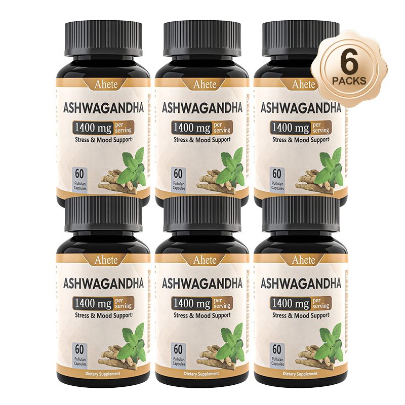 AHETE 1400mg Ashwagandha Root Extract Capsules - Relax & Mood Support Supplement, 60 Count - Allergen-Free Formula for Men & Women - Dietary Supplement for Emotional Well-Being