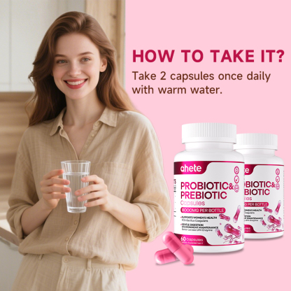 Ahete Female Probiotic Capsules, Several Natural Plant Compound Formulas, Supporting Women'S Health, Are The Most Preferred for Supplementation! Help with Digestion And Regulation, Intestinal Support, Specially Designed And Developed for Women