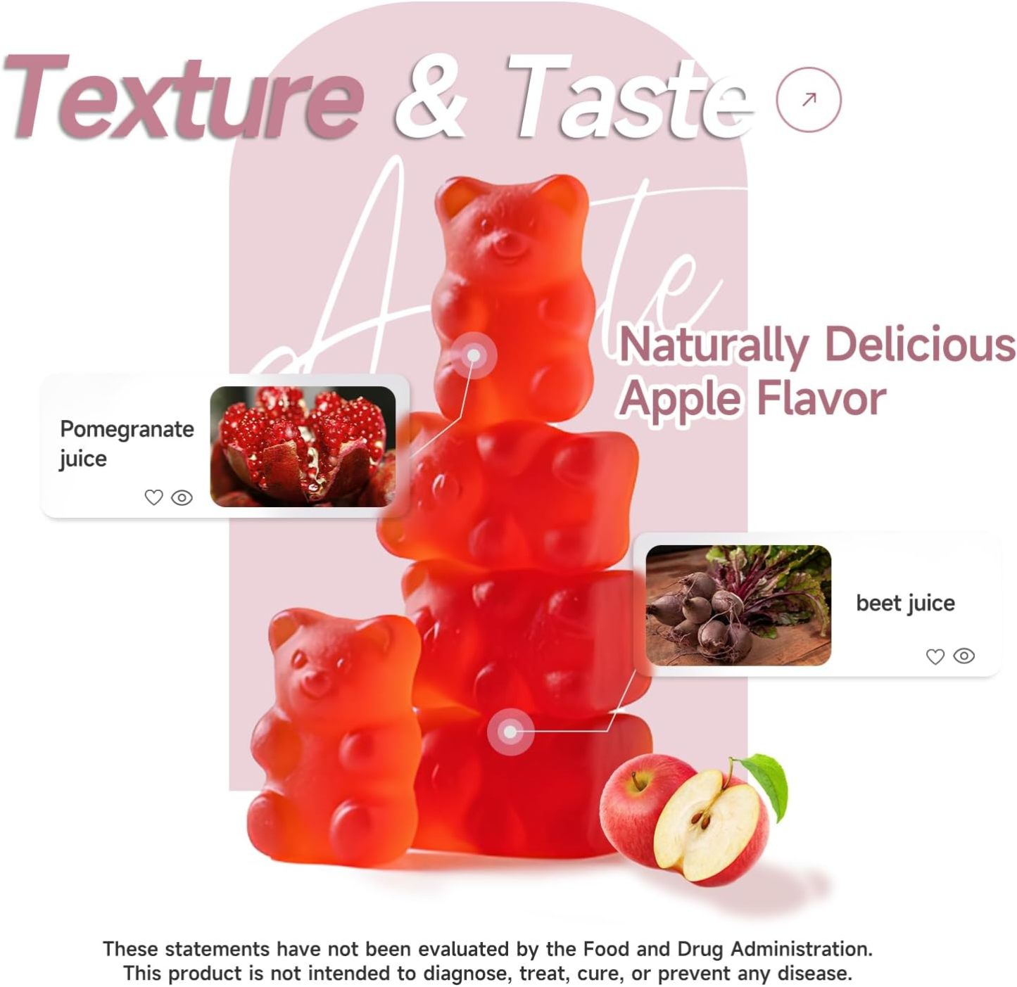 Apple Cider Vinegar Gummies with Vitamin B6 & B12, 60 ACV Gummies Dietary 