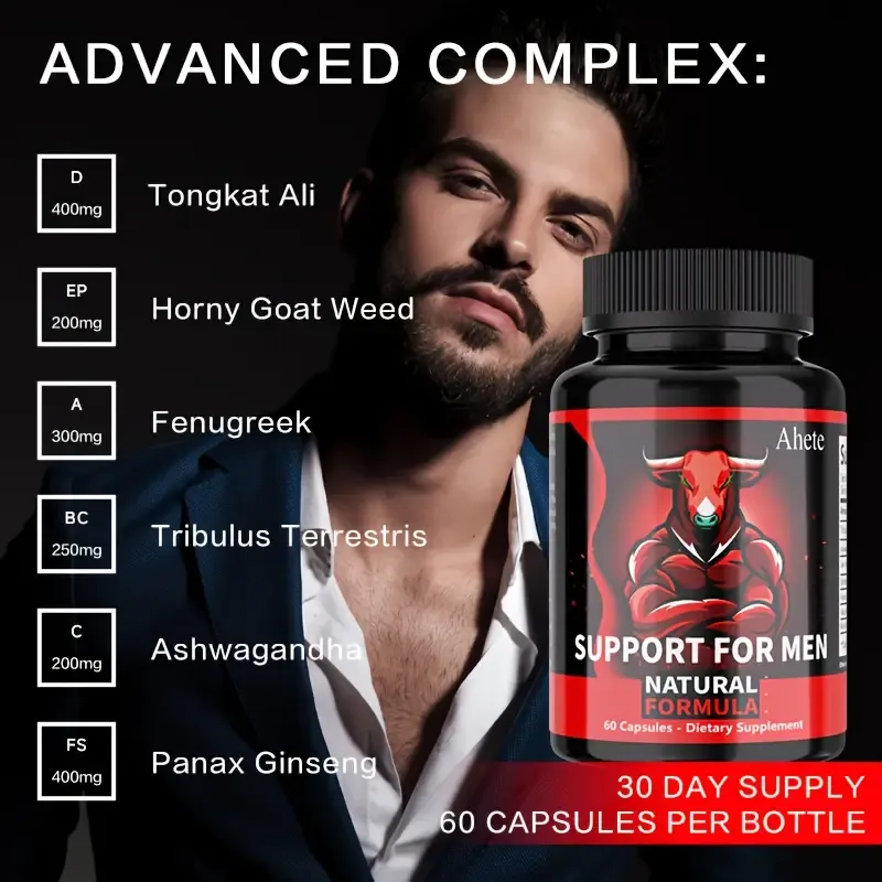 🔥Ahete Testosterone Supplement for Men |20-in-1 with Maca, Ashwagandha, Indian Pepper, Ginseng Extract