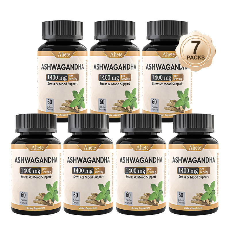 AHETE 1400mg Ashwagandha Root Extract Capsules - Relax & Mood Support Supplement, 60 Count - Allergen-Free Formula for Men & Women - Dietary Supplement for Emotional Well-Being