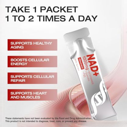 Ahete NAD Liquid Supplement, Nicotinamide Adenine Dinucleotide & Resveratrol with PQQ, Supports Energy, Focus & Healthy Aging, 1000mg per Serving, 90 Packets (90 Days Supply)