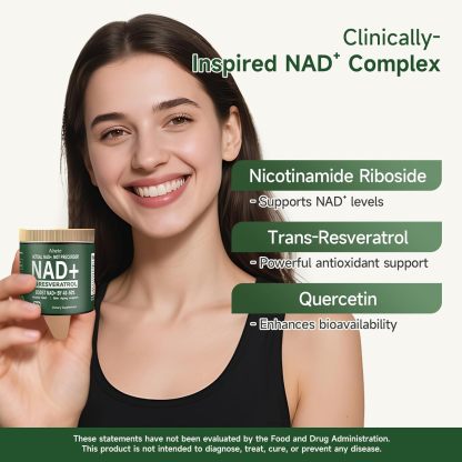 Ahete NAD+ Resveratrol Supplement, Supports Energy, Focus & Healthy Aging, 900mg per Serving, 180  Capsules (90 Day Supply)