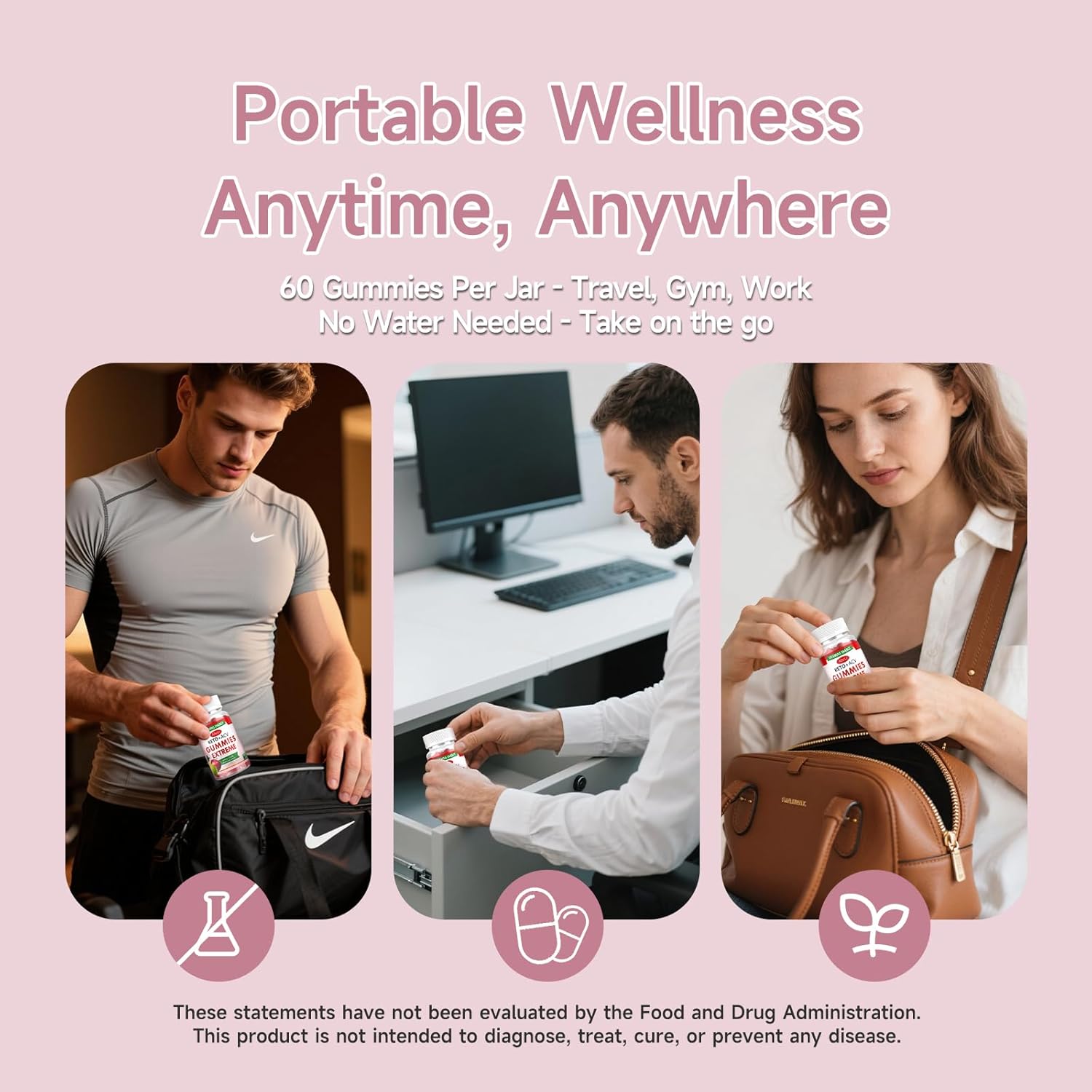 Apple Cider Vinegar Gummies with Vitamin B6 & B12, 60 ACV Gummies Dietary 