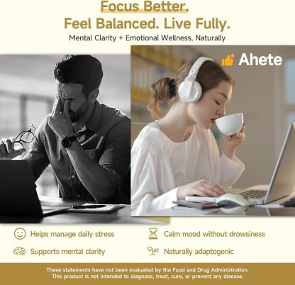 Ashwagandha Supplement, Stress Relief and Mood Enhancer, 1400mg Ashwagandha Powder and Root Extract, 60 Capsules, 30 Days Supply