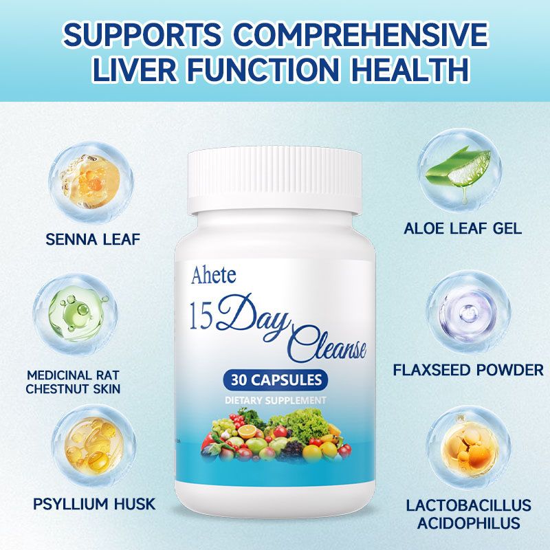 *Ahete 15 Day Cleanse - Gut and Colon Support - Advanced Gut Cleanse Detox for Women & Men, 30 Capsules