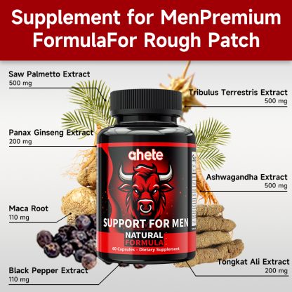 *Ahete Testosterone Supplement for Men |20-in-1 with Maca, Ashwagandha, Indian Pepper, Ginseng Extract