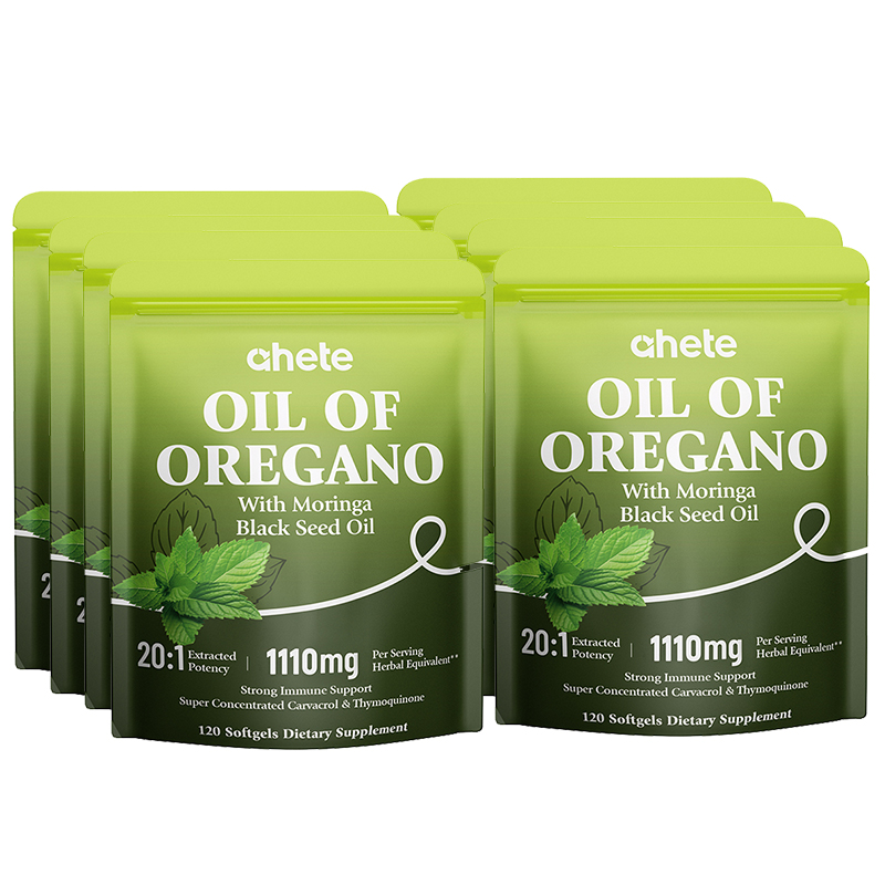 Ahete Oil Of Oregano Softgels Multi Herbal Blend With Black Seed Oil, Moringa, Garlic Oil & Vitamin D3 | Natural Herbal Extract For Antioxidant & Daily Wellness Support