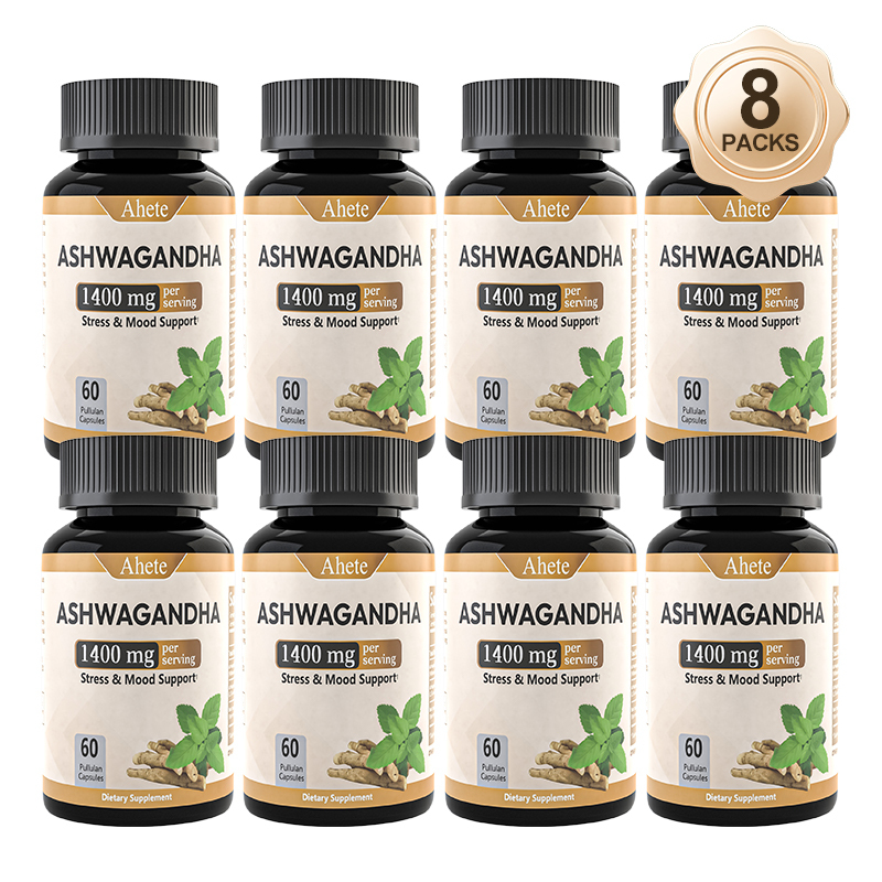 AHETE 1400mg Ashwagandha Root Extract Capsules - Relax & Mood Support Supplement, 60 Count - Allergen-Free Formula for Men & Women - Dietary Supplement for Emotional Well-Being