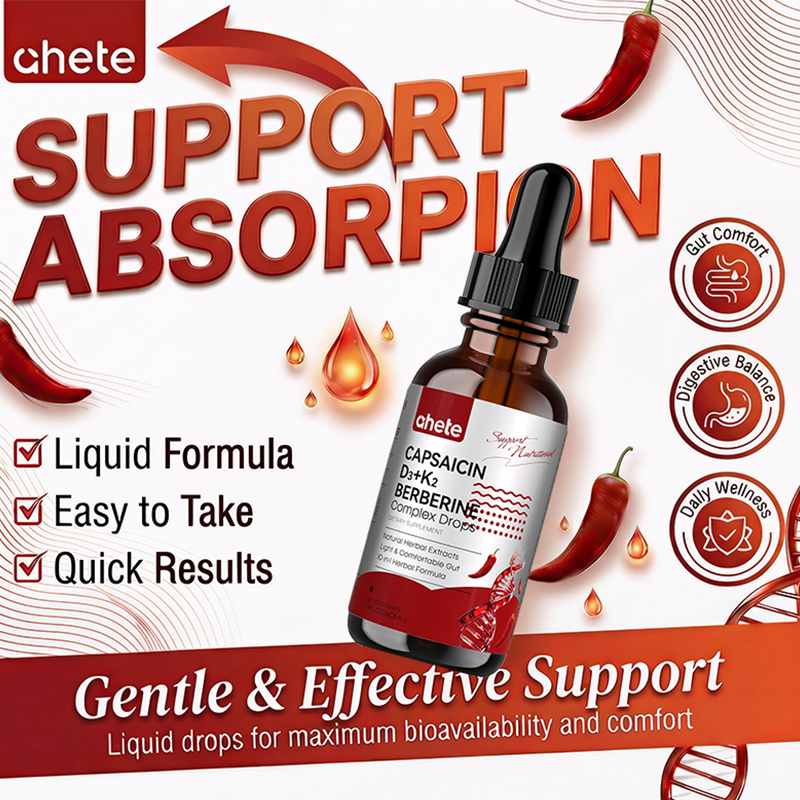 CAPSAICIN D3+K2 BERBERINE Complex Drops
