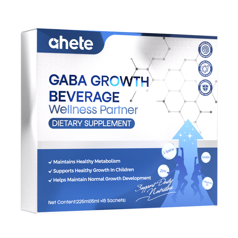 AHETE GABA GROWTH BEVERAGE, Kids Growth Nutritional Drink Supplement, With GABA, Calcium, Zinc, Vitamin D3 & Colostrum, Supports Healthy Bone, Growth, Metabolism & Children’s Wellness, 15 Sachets
