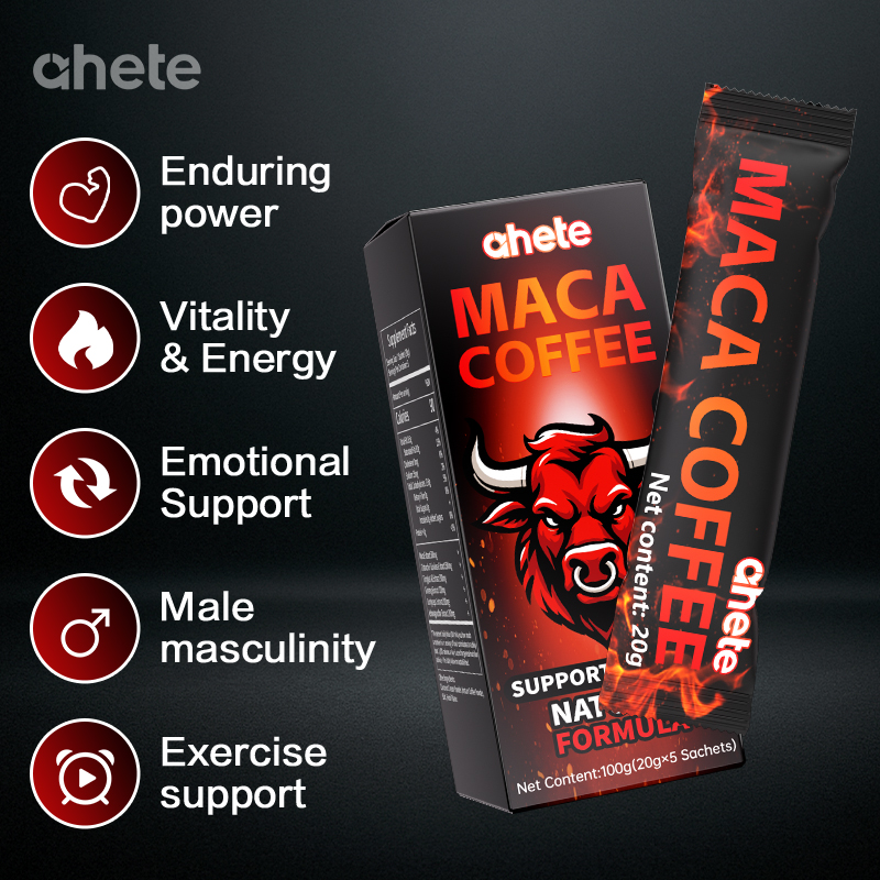 *Ahete Maca Energy Coffee, High-quality Coffee Bean Powder Paired with Maca Root, Dongge Ali, Ginseng, Cordyceps Sinensis, Ashwagandha