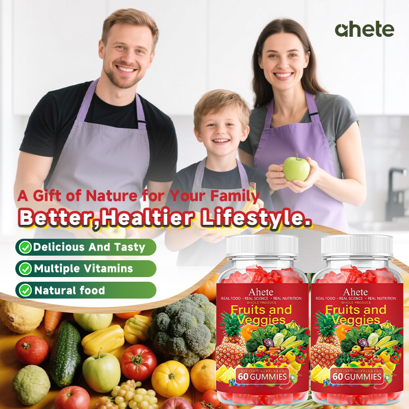 Fruits and Veggies Gummies Supplement, Vitamin A C E with 30+ Fruits and Vegetables for Women, Men and Kids, 120 Gummies, 60 Day Supply