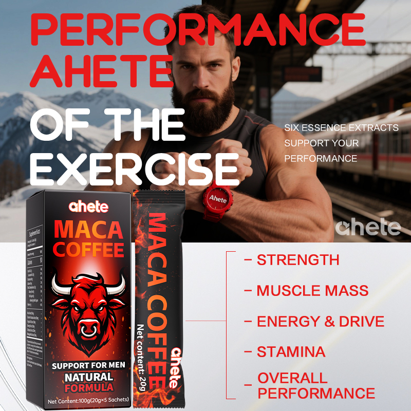 *Ahete Maca Energy Coffee, High-quality Coffee Bean Powder Paired with Maca Root, Dongge Ali, Ginseng, Cordyceps Sinensis, Ashwagandha