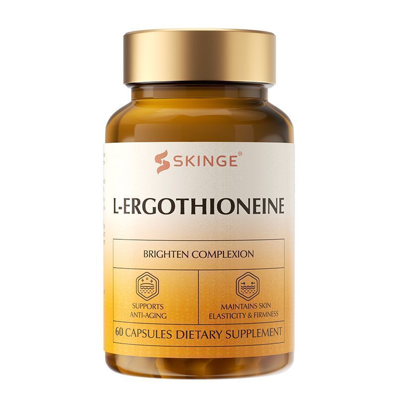 SKINGE L-ERGOTHIONEINE CAPSULES, L-Ergothioneine Skin Wellness Supplement, Supports Anti-Aging, Maintains Skin Elasticity & Firmness, Enhances Skin Radiance & Youthful Glow, 60 Capsules, Dietary Supplement