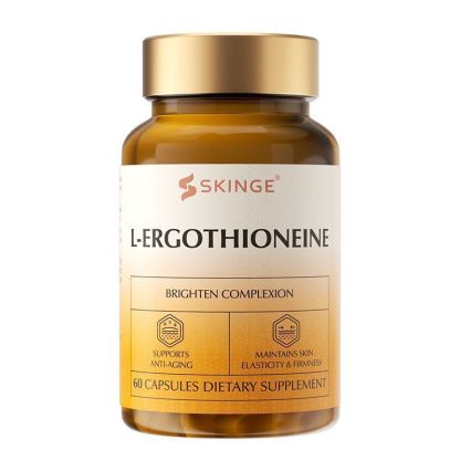 SKINGE L-ERGOTHIONEINE CAPSULES, L-Ergothioneine Skin Wellness Supplement, Supports Anti-Aging, Maintains Skin Elasticity & Firmness, Enhances Skin Radiance & Youthful Glow, 60 Capsules, Dietary Supplement