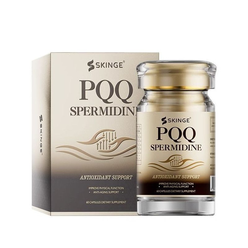 SKINGE PQQ CAPSULES, PQQ & Spermidine Complex Dietary Supplement, Antioxidant Support, Supports Cellular Wellness & Natural Energy Maintenance, 60 Capsules