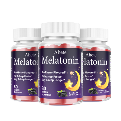 Ahete Sleep Gummies, Melatonin Gummies with Chamomile, Valerian & L Theanine, Safe & Effective, Vegan Melatonin