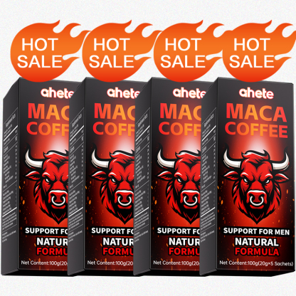 AHETE Men's Maca Energy Coffee - High-quality Coffee Beans Combined with Maca, Tongkat Ali, Ginseng, And South African Sceletium Herb Extracts, Providing Support for Energy, Vitality, And Focus; A Great Gift Choice for Holidays.