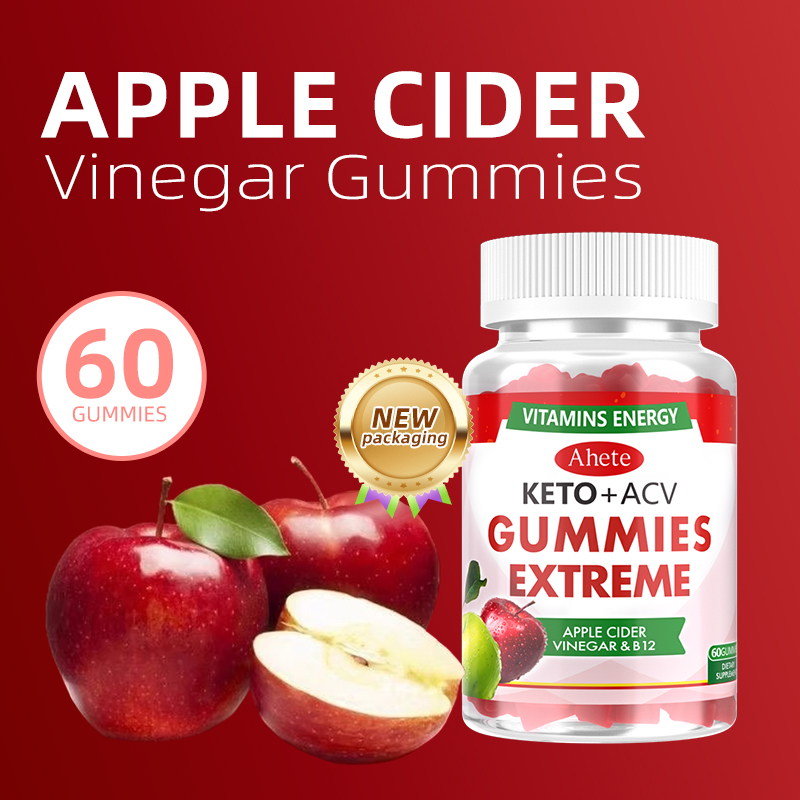 Apple Cider Vinegar Gummies with Vitamin B6 & B12, 60 ACV Gummies Dietary 