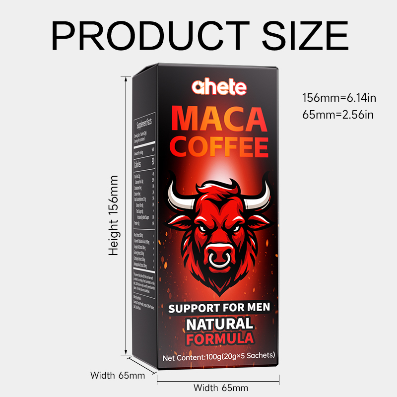 *Ahete Maca Energy Coffee, High-quality Coffee Bean Powder Paired with Maca Root, Dongge Ali, Ginseng, Cordyceps Sinensis, Ashwagandha