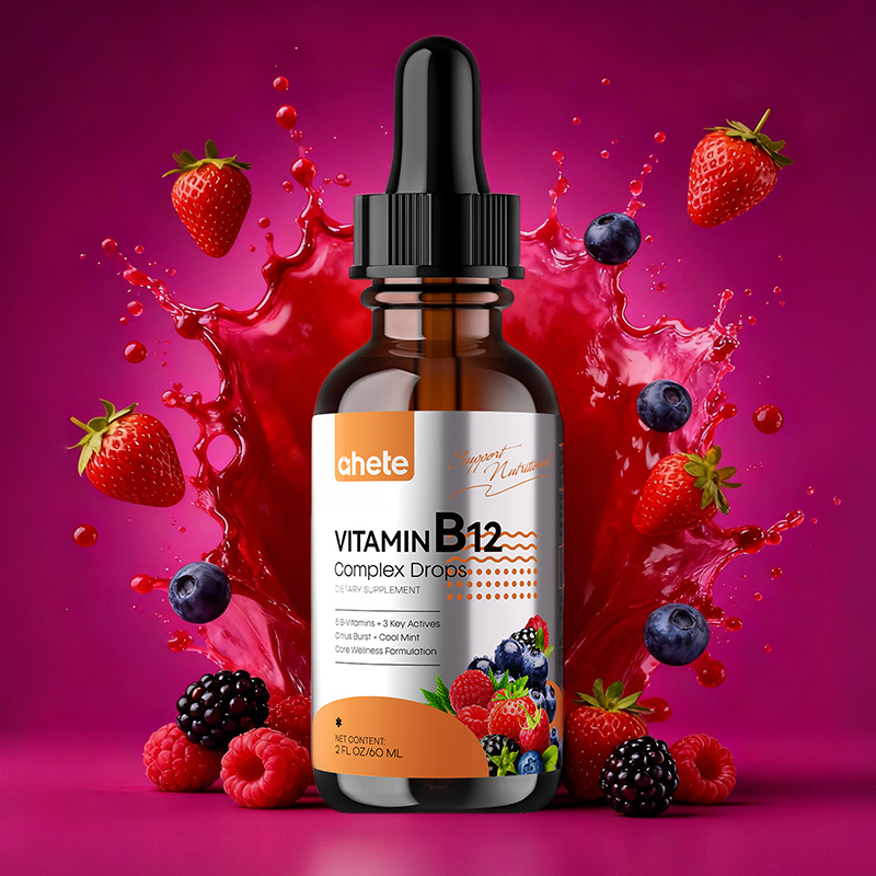 AHETE High Potency Liquid Vitamin B12 Drops - Each Serving Contains 5000 Micrograms Of B12, Full Spectrum B Complex, A Powerful Energy And Vitality Booster, with Added PQQ And L-theanine, 60ml, 30-day Supply.