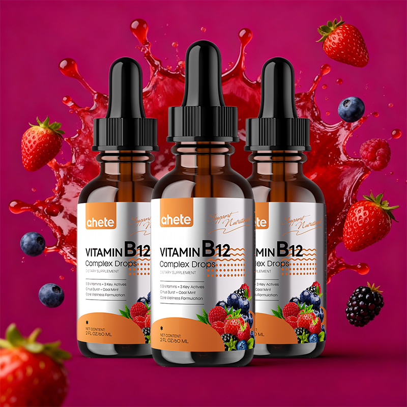 AHETE High Potency Liquid Vitamin B12 Drops - Each Serving Contains 5000 Micrograms Of B12, Full Spectrum B Complex, A Powerful Energy And Vitality Booster, with Added PQQ And L-theanine, 60ml, 30-day Supply.