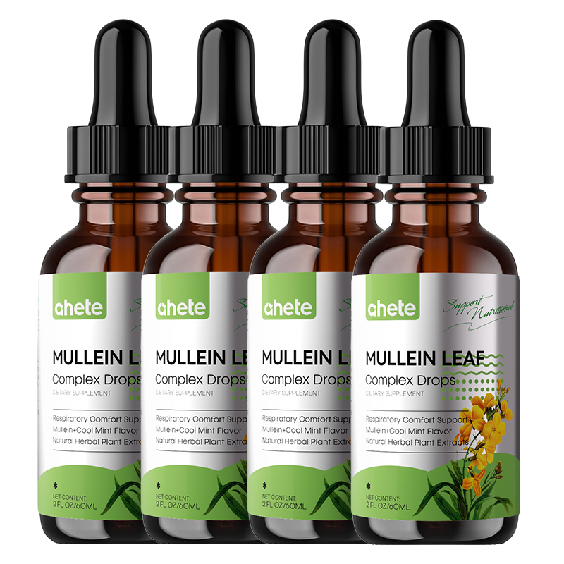 *Ahete Mullein Leaf Extract Drops for Lungs - Fast Absorption Liquid Herbal Supplement, Natural Respiratory Support with 99.9% Bioavailability, Hypoallergenic Mint-Infused Formula, 6fl.oz