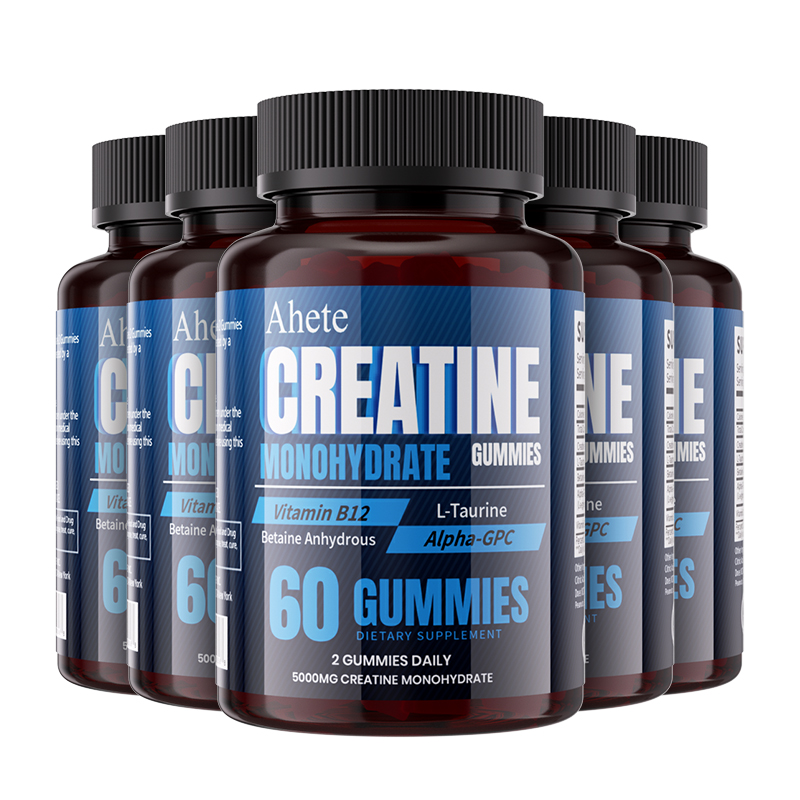 Ahete Creatine Gummies - Each Serving Contains 5000mg Of Creatine Monohydrate And 500mg Of L-Taurine. Unisex Sports Supplement Gummies That Support Muscle Health