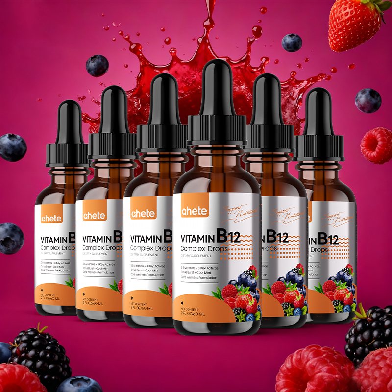 AHETE High Potency Liquid Vitamin B12 Drops - Each Serving Contains 5000 Micrograms Of B12, Full Spectrum B Complex, A Powerful Energy And Vitality Booster, with Added PQQ And L-theanine, 60ml, 30-day Supply.