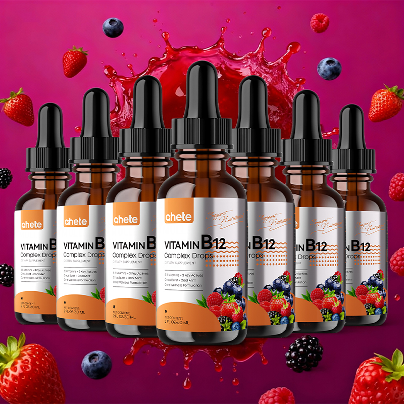 AHETE High Potency Liquid Vitamin B12 Drops - Each Serving Contains 5000 Micrograms Of B12, Full Spectrum B Complex, A Powerful Energy And Vitality Booster, with Added PQQ And L-theanine, 60ml, 30-day Supply.