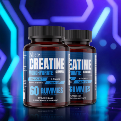 Ahete Creatine Gummies - Each Serving Contains 5000mg Of Creatine Monohydrate And 500mg Of L-Taurine. Unisex Sports Supplement Gummies That Support Muscle Health